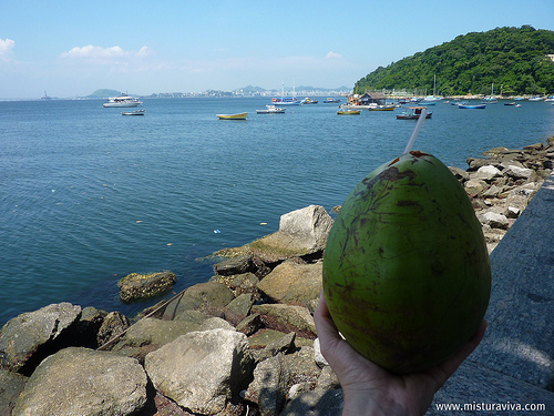 Um brinde com água de coco!